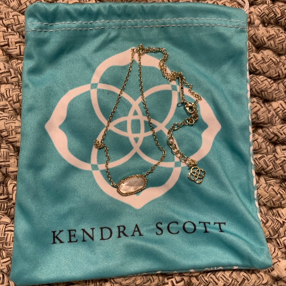 Kendra Scott Elisa Gold Pendant Necklace- White